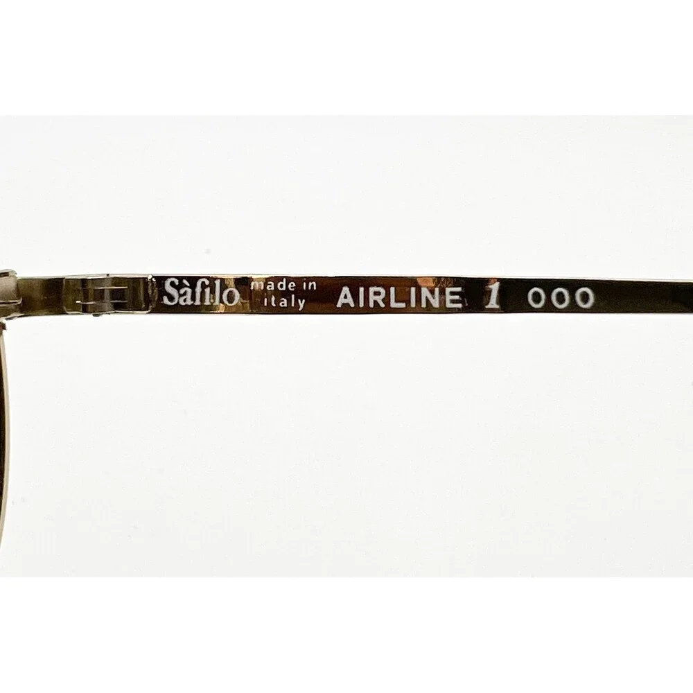 Safilo Airline 1 Sunglasses Mens Gold Aviator Italy Gradient Lens OS
